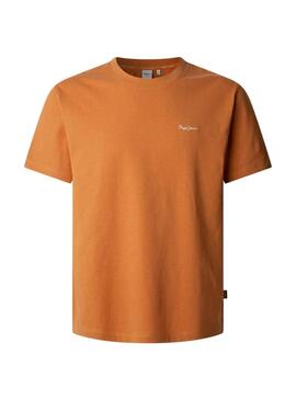 Maglietta Pepe Jeans Contrast Connor arancione per uomo
