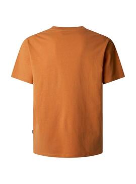 Maglietta Pepe Jeans Contrast Connor arancione per uomo