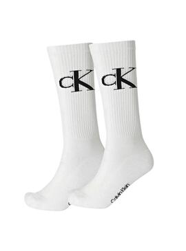 Pacchetto di calze Calvin Klein Monogram bianche per uomo
