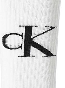 Pacchetto di calze Calvin Klein Monogram bianche per uomo