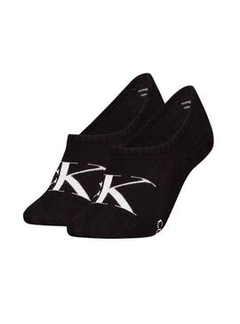Pacco di calzini Calvin Klein Footie High Cut neri per donna