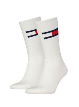 Pacchetto di due calze Tommy Jeans UNI bianche per uomo e donna