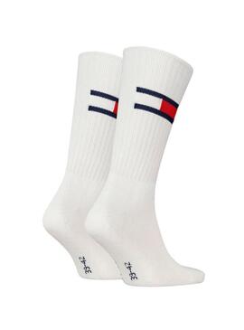 Pacchetto di due calze Tommy Jeans UNI bianche per uomo e donna