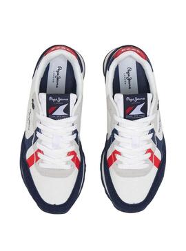 Scarpe Pepe Jeans Brit bianche e blu scuro