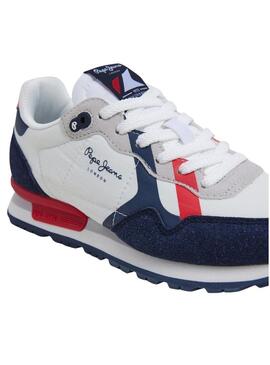 Scarpe Pepe Jeans Brit bianche e blu scuro