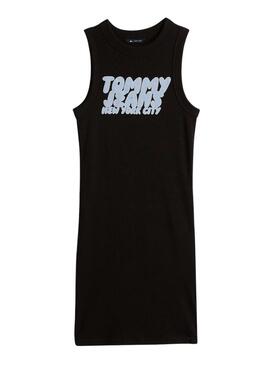 Abito Tommy Jeans Bubble nero per donna