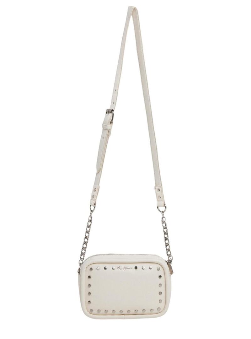 Borsa Pepe Jeans Brianae con borchie beige per donna