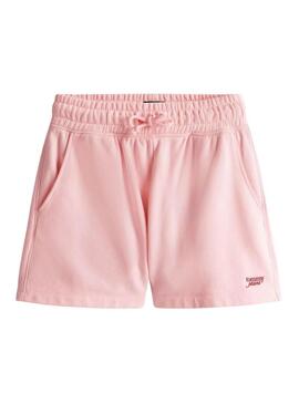 Shorts Tommy Jeans Script rosa per donna.