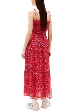 Abito Tommy Jeans Chiffon rosso per donna