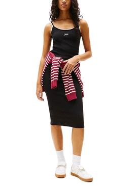 Abito Tommy Jeans Script strap nero per donna