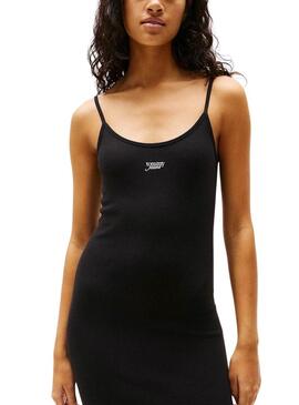 Abito Tommy Jeans Script strap nero per donna