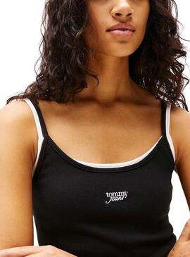 Abito Tommy Jeans Script strap nero per donna