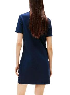 Abito Tommy Jeans Polo Pique blu per donna