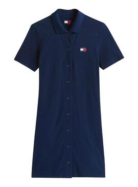 Abito Tommy Jeans Polo Pique blu per donna