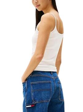 Maglietta Tommy Jeans Strappy bianca per donna