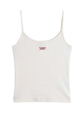 Maglietta Tommy Jeans Strappy bianca per donna