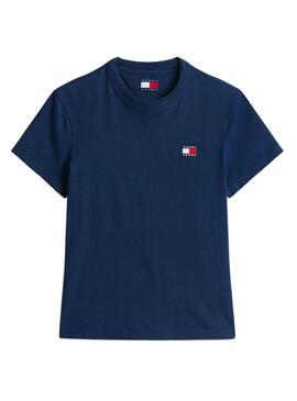 Maglietta Tommy Jeans Badge blu per donna
