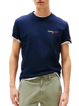 Maglietta Tommy Jeans DNA blu scuro per uomo