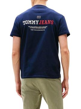 Maglietta Tommy Jeans DNA blu scuro per uomo