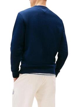 Felpa Tommy Jeans Badge blu scuro per uomo