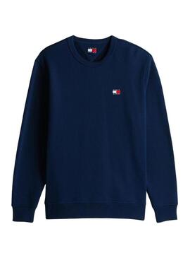 Felpa Tommy Jeans Badge blu scuro per uomo