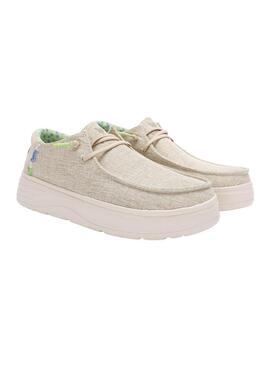 Scarpe da ginnastica Walkin Pitas Poppy beige per donna