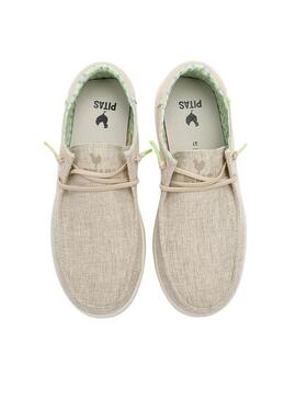 Scarpe da ginnastica Walkin Pitas Poppy beige per donna