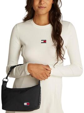 Borsa a tracolla nera Tommy Jeans Daily Shoulder per donna