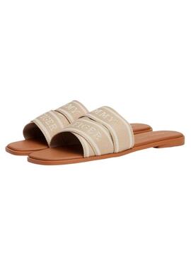 Sandali Tommy Hilfiger Webbing beige per donna