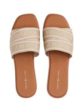 Sandali Tommy Hilfiger Webbing beige per donna