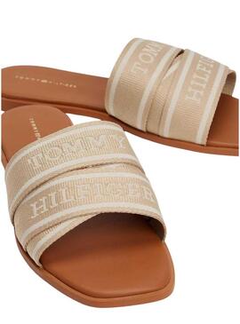 Sandali Tommy Hilfiger Webbing beige per donna