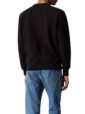 Felpa Calvin Klein Jeans Woven Label nera per uomo