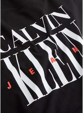 Maglietta Calvin Klein Jeans Serif nera per uomo.