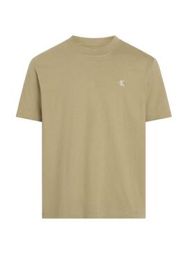 Maglietta Calvin Klein Jeans Serif beige per uomo