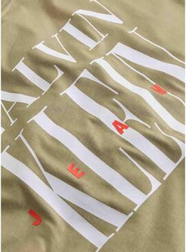 Maglietta Calvin Klein Jeans Serif beige per uomo