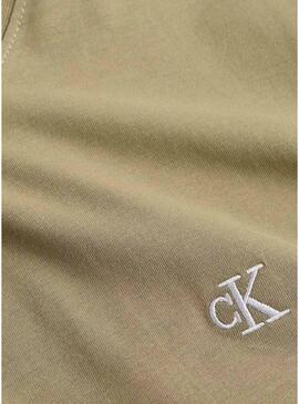Maglietta Calvin Klein Jeans Serif beige per uomo