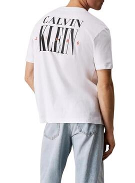 Maglietta Calvin Klein Jeans Serif bianca per uomo