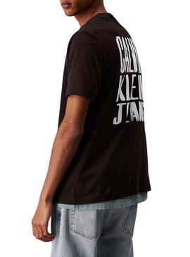 Maglietta Calvin Klein Jeans Painted nera per uomo