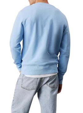 Felpa Calvin Klein Jeans Label blu per uomo