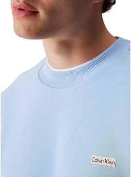 Felpa Calvin Klein Jeans Label blu per uomo