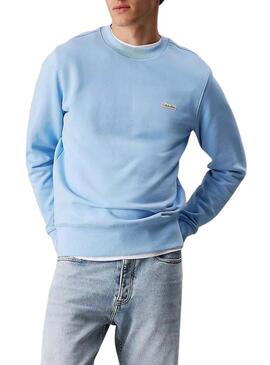 Felpa Calvin Klein Jeans Label blu per uomo