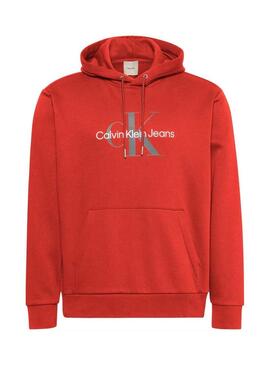 Felpa Calvin Klein Jeans Monologo rosso per uomo