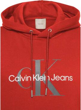Felpa Calvin Klein Jeans Monologo rosso per uomo