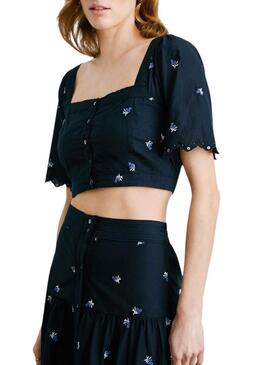 Top Pepe Jeans Energy blu scuro per donna
