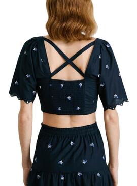 Top Pepe Jeans Energy blu scuro per donna