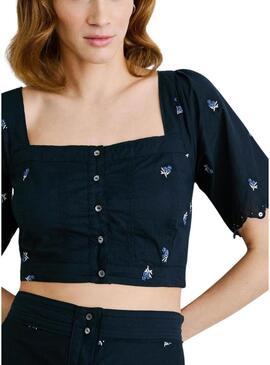 Top Pepe Jeans Energy blu scuro per donna