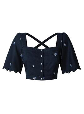 Top Pepe Jeans Energy blu scuro per donna