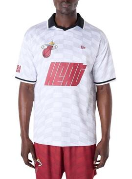 Maglietta New Era Miami Heat NBA Soccer bianca per uomo