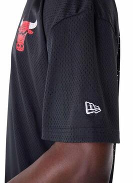 Maglietta New Era Chicago Bulls NBA in mesh nera per uomo