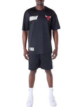 Maglietta New Era Chicago Bulls NBA in mesh nera per uomo